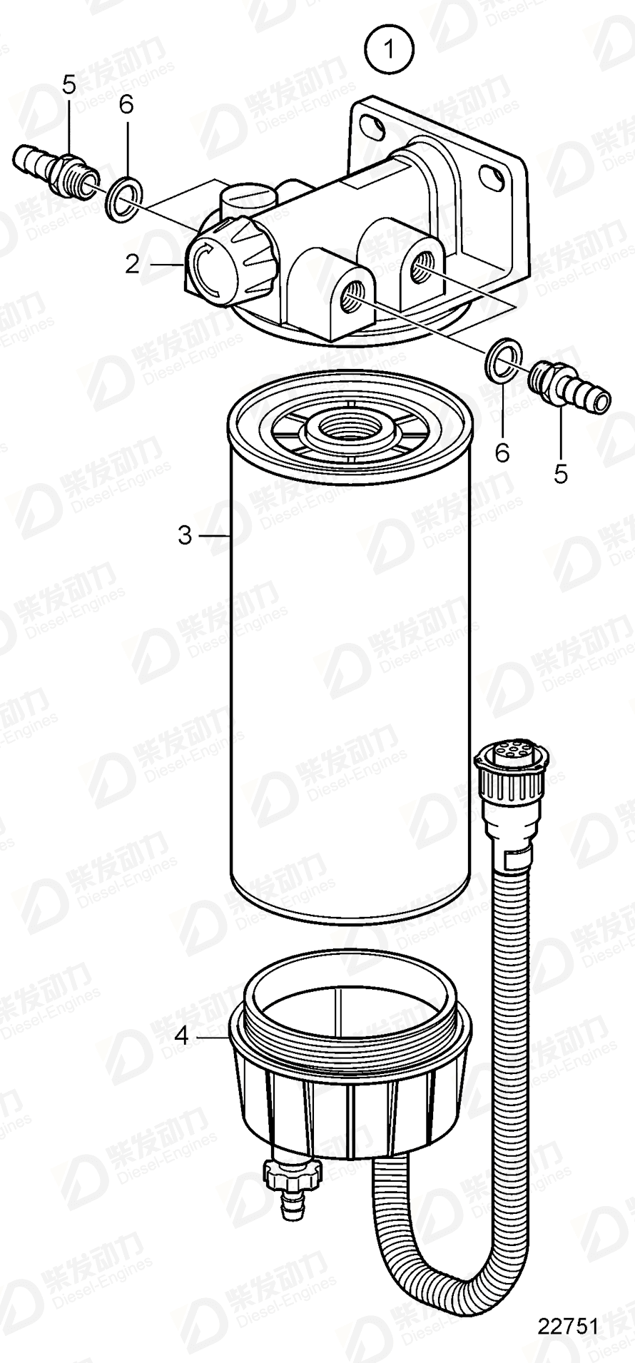 VOLVO Fuel filter kit 11110703 Drawing